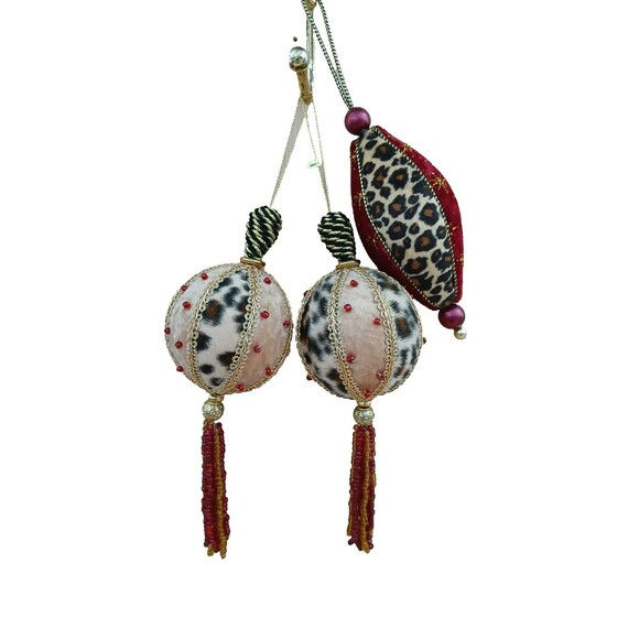 Unbranded Other - Fabric & Tassels Set of 3 Christmas Ornaments Holiday Tree Decoration